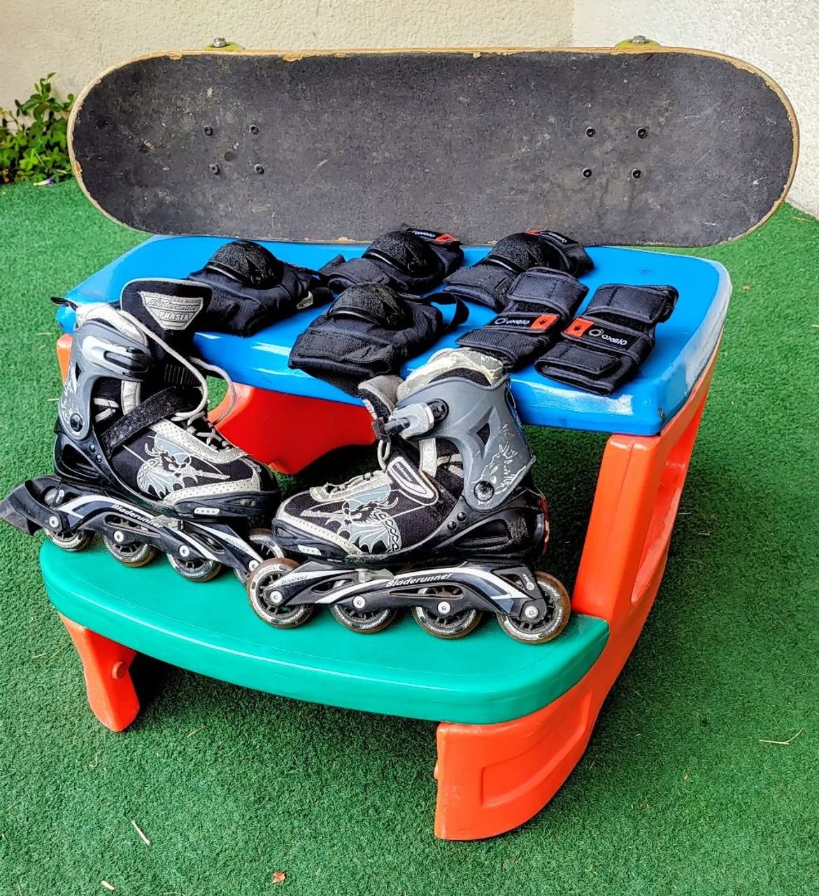 Patins InLine + kit de Proteção  - Foto 2
