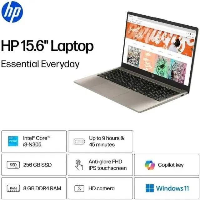NOTEBOOK HP I3-N305/8GB/256/W11 TOUCH - Notebooks - São José