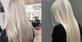 Mechas loiro perolado, platinado e morena iluminada