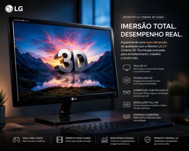 Monitor 23 polegadas LG