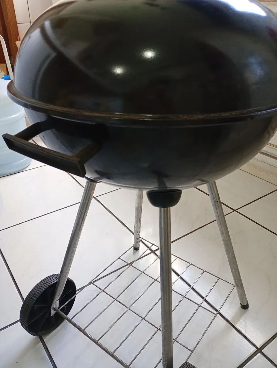 Churrasqueira móvel esmaltada vapor com rodinha - Foto 3