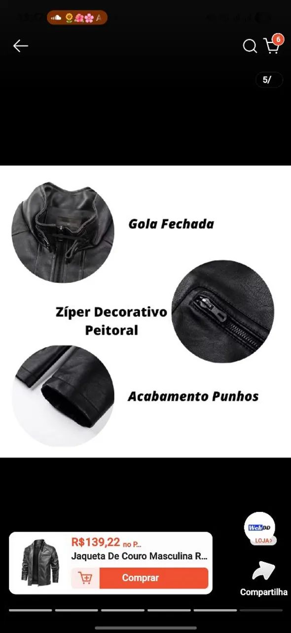 JAQUETA DE COURO MASCULINA - Foto 3