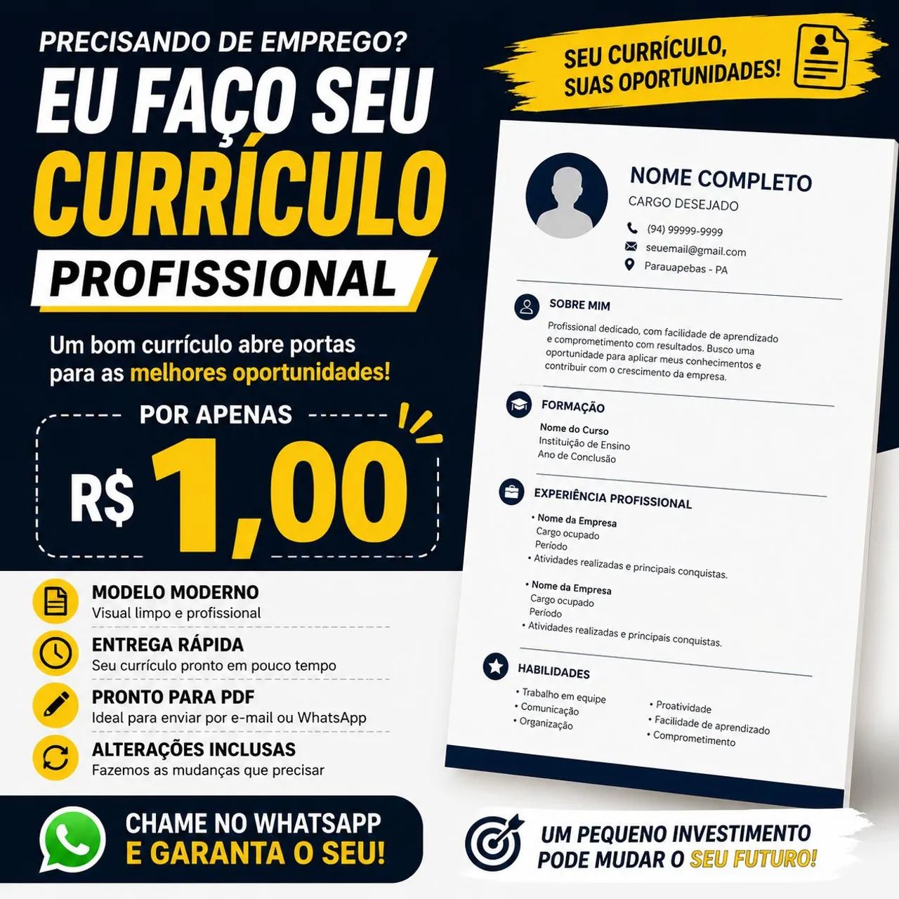 Currículo 1 real