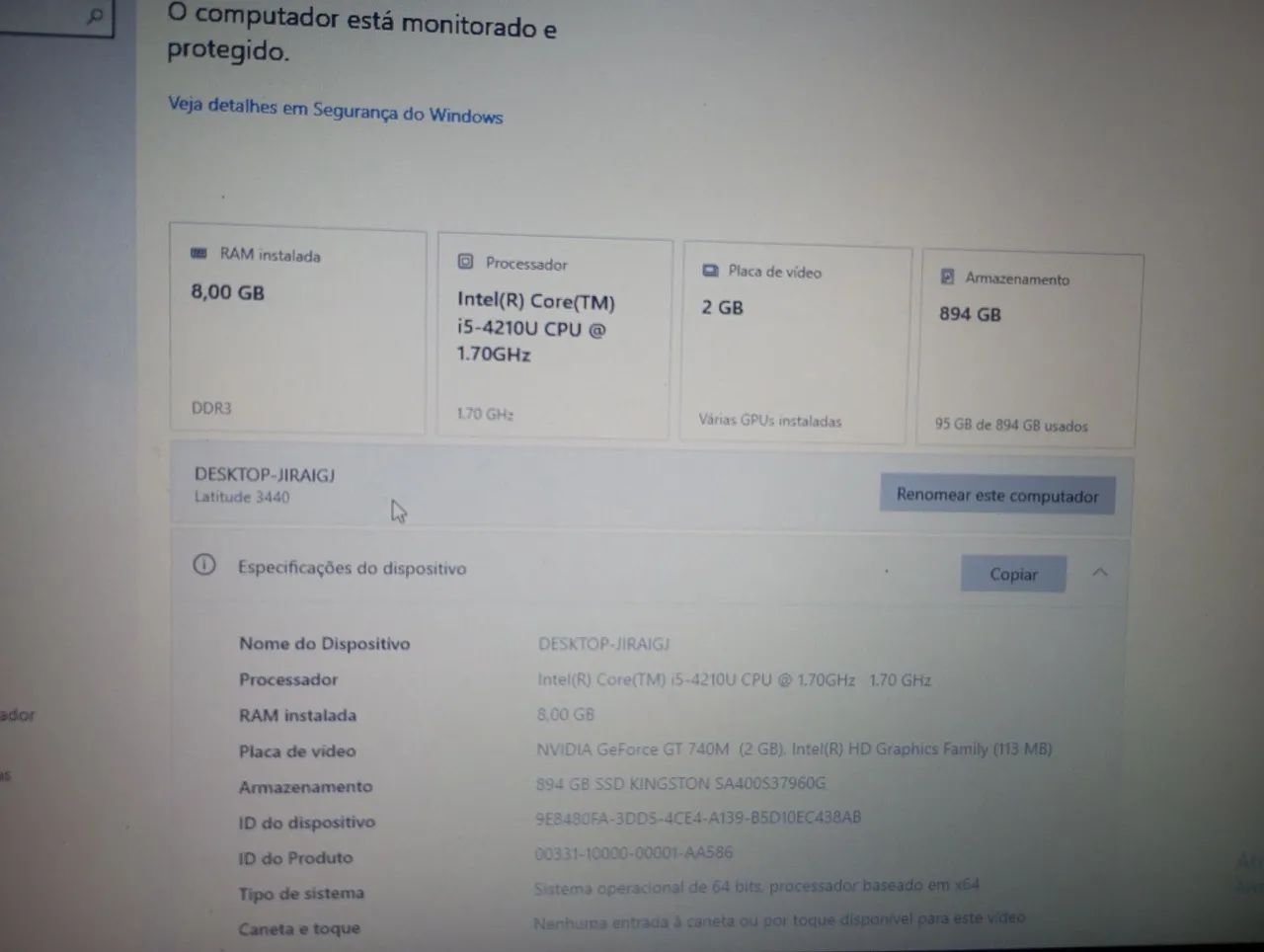 Notebook Dell Latitude 3440