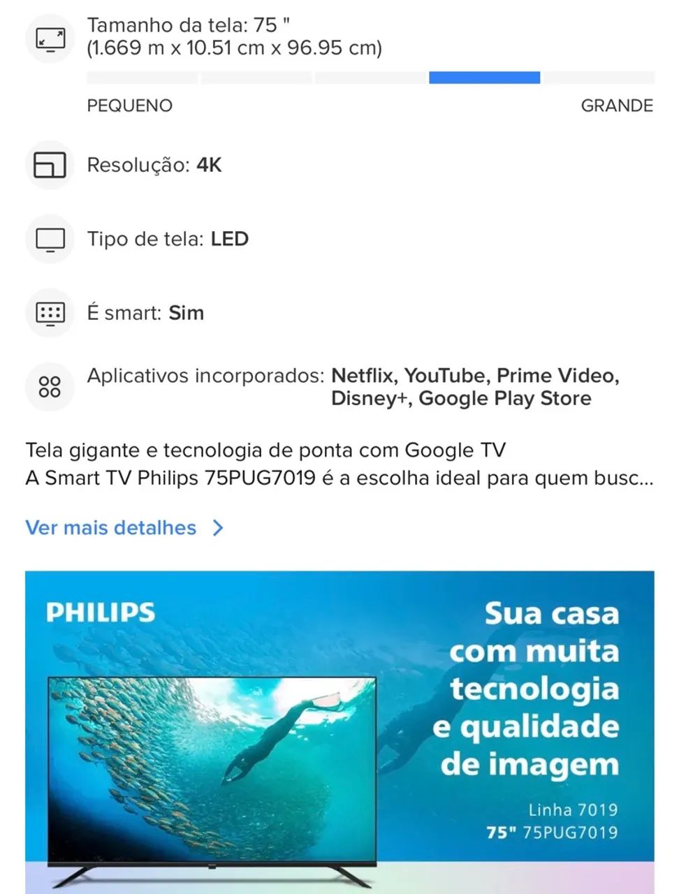 Tv Philips 75 polegadas  - Foto 5