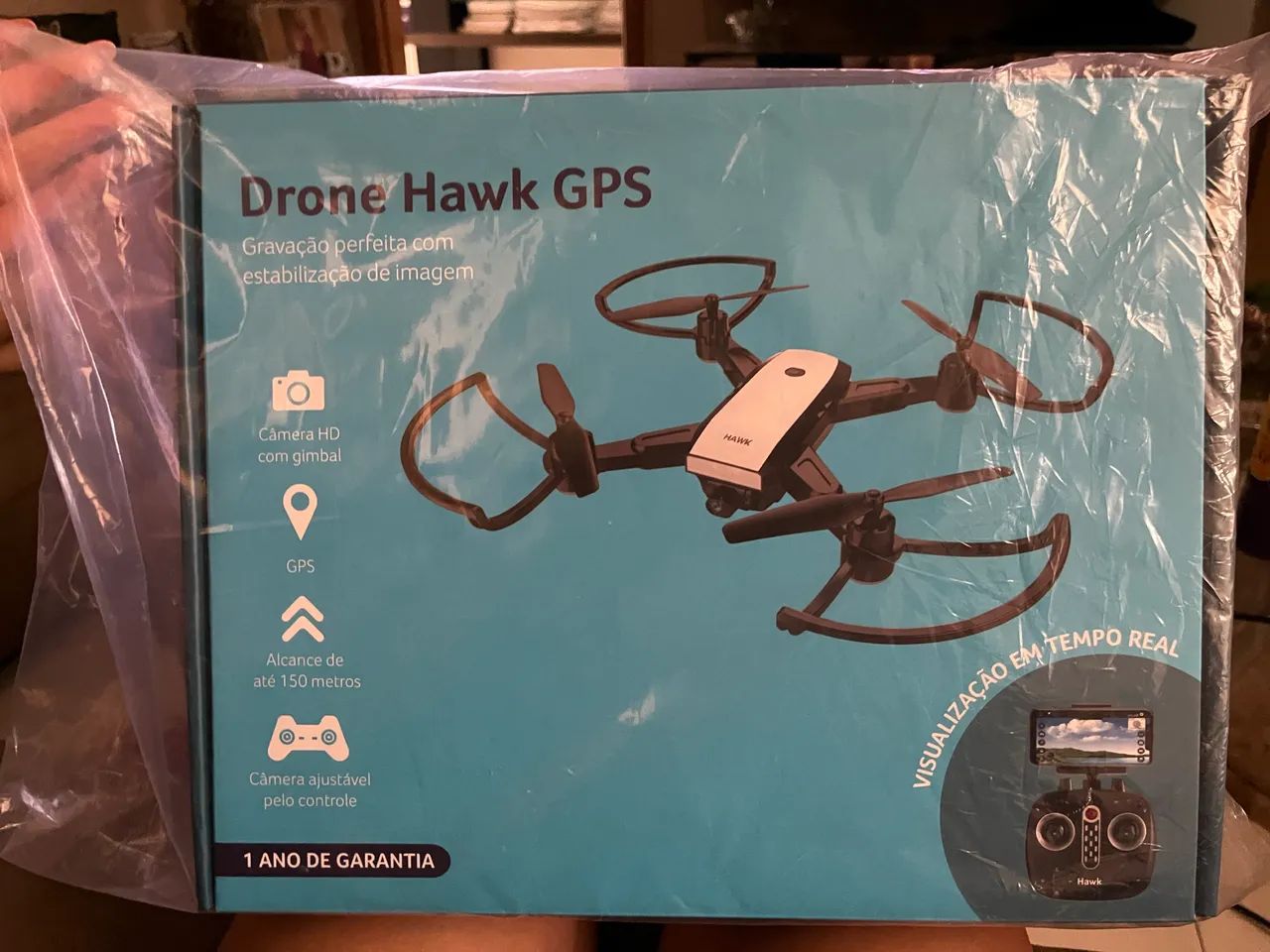 Drone Hawk GPS com Câmera HD e Gimbal - Novo Lacrado