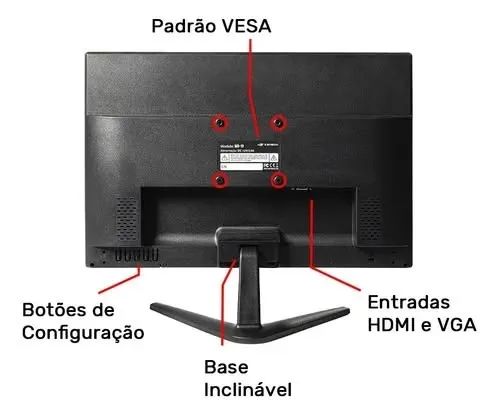 Monitor 19' C3Tech Tela IPS / VESA / HDMI Novo na caixa - Foto 2