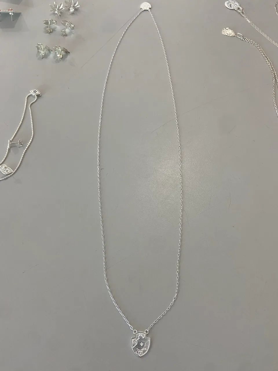 Escapulário Vasco 70cm prata 925 - Foto 2