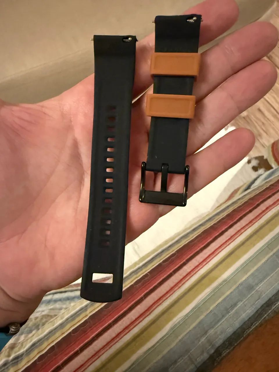 Pulseira para relógio silicone fkm 20mm marrom - Foto 2