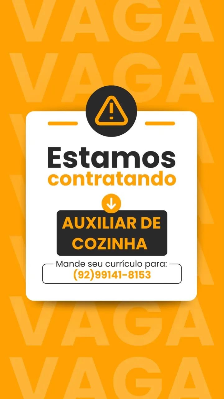 Vaga para auxiliar de cozinha 