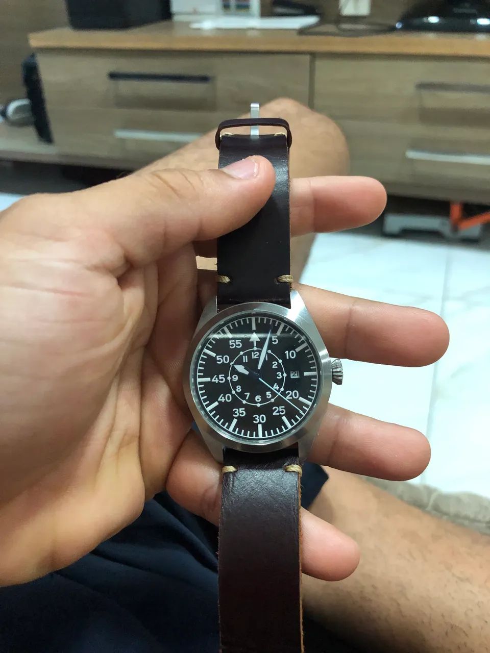 Relógio flieger tipo B aviador automático