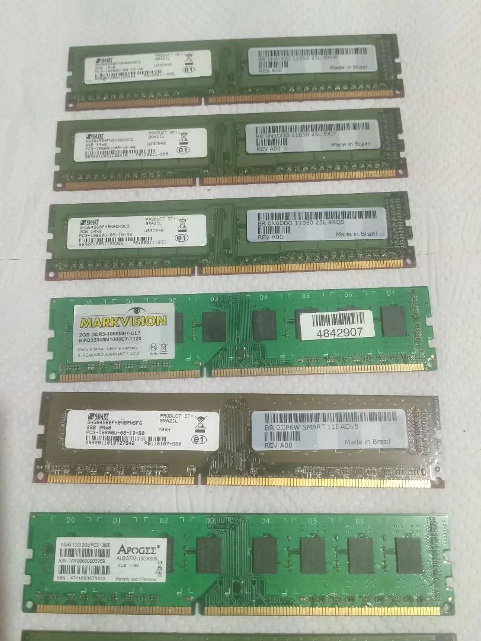 7 memórias de 2gb ddr3 computador 