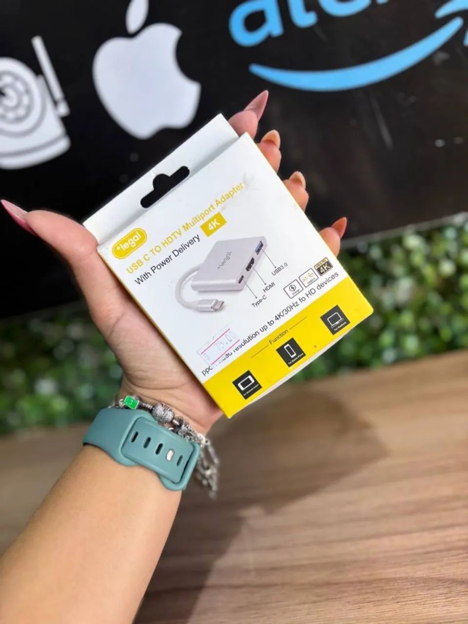 Adaptador Tipo C com HDMI, USB, TIPO C Femea 