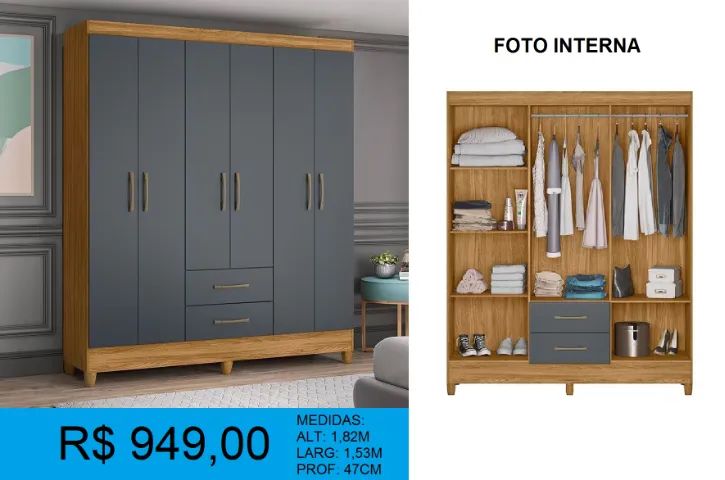Guarda roupa casal compacto - compre hoje e receba amanhã  - Foto 2