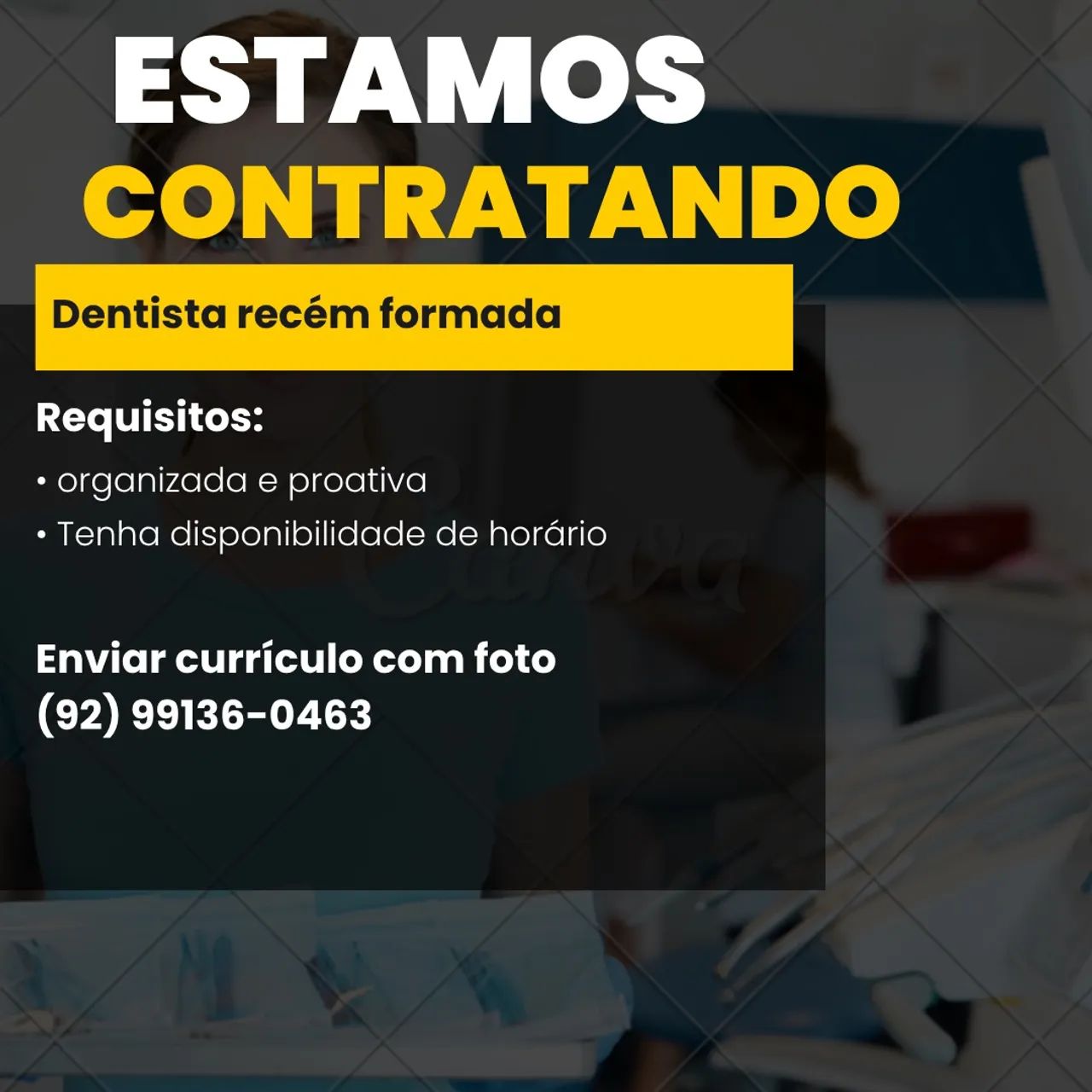 Vagas para dentista recém formada