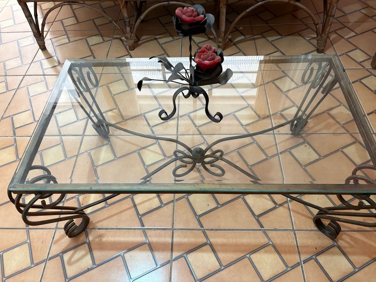 Mesa de centro em ferro com vidro  - Foto 2