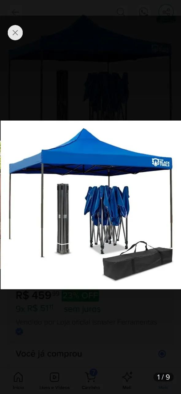 Tenda sanfonada nova nunca usada