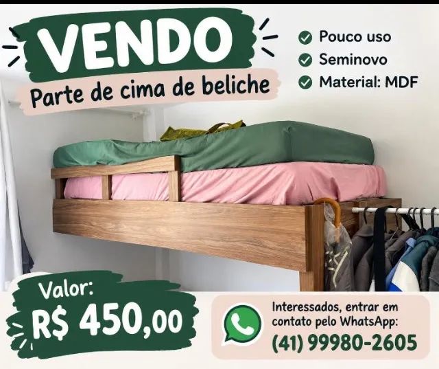 Parte de cima de beliche em mdf 