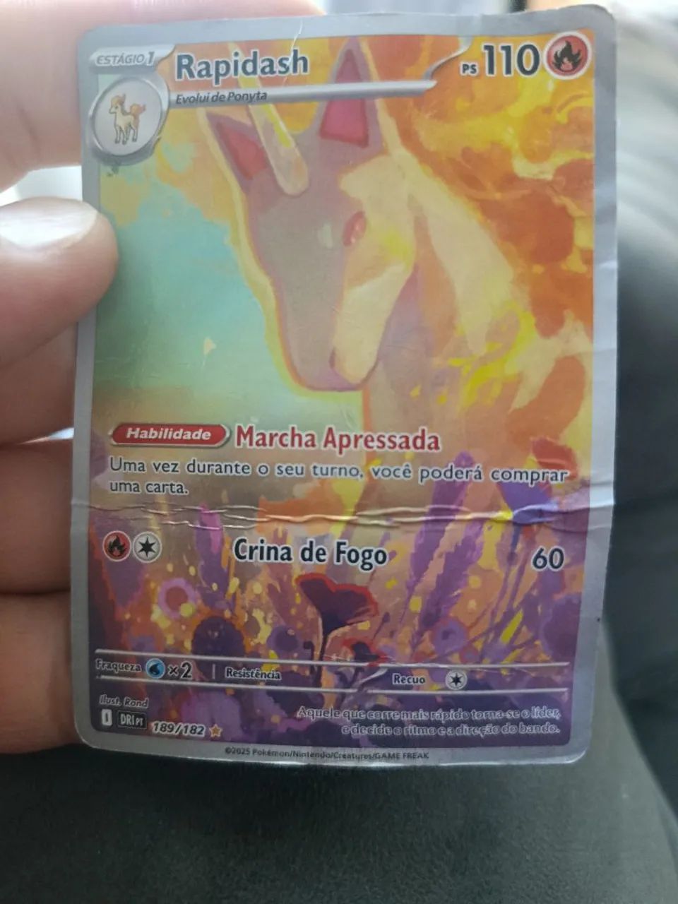 Carta pokémon rapidash ilustração rara
