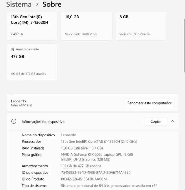 Acer nitro v15 i7 rtx 5050 - Foto 4