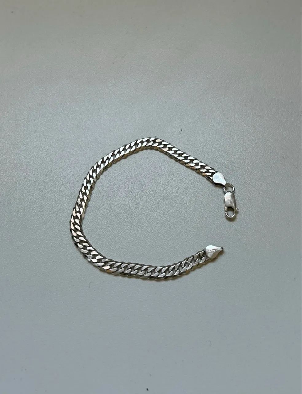 Pulseira de prata pura Elo duplo  - Foto 4