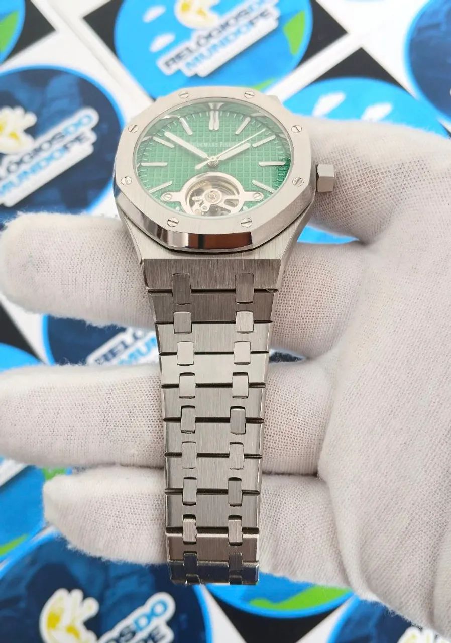 RELÓGIO ROYAL OAK TURBILHÃO VERDE - Foto 4