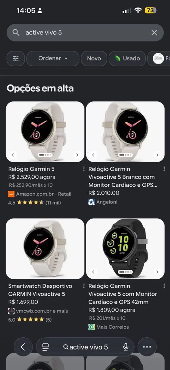 Relógio Garmim Active vivo 5  - Foto 5