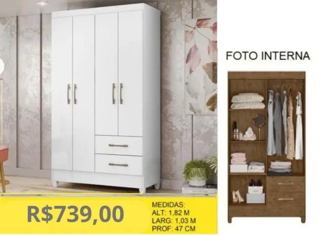 ROUPEIRO 4 PORTAS A PRONTA-ENTREGA 