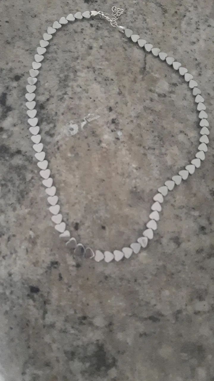 Colar Semijoia Ematita Prata