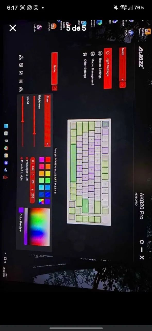 Teclado mecânico Ajazz ak820 Branco RGB - Foto 5