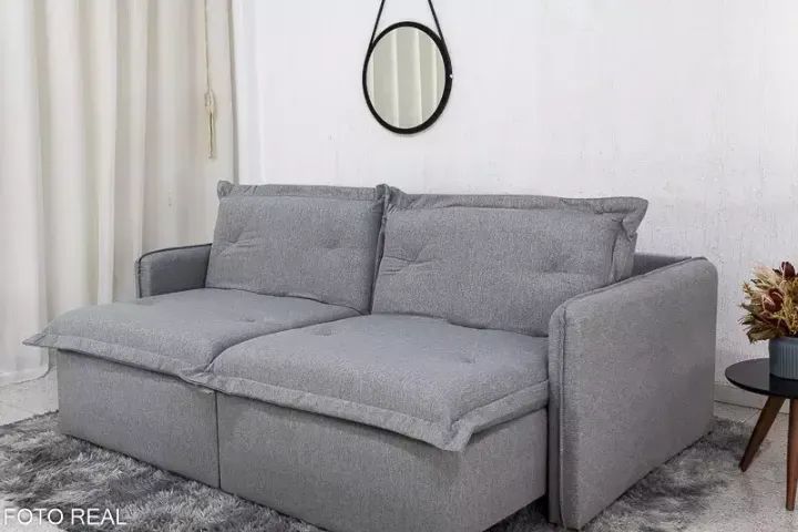 Sofá Retratil sem caixa marrom 4 lugares  - Foto 2