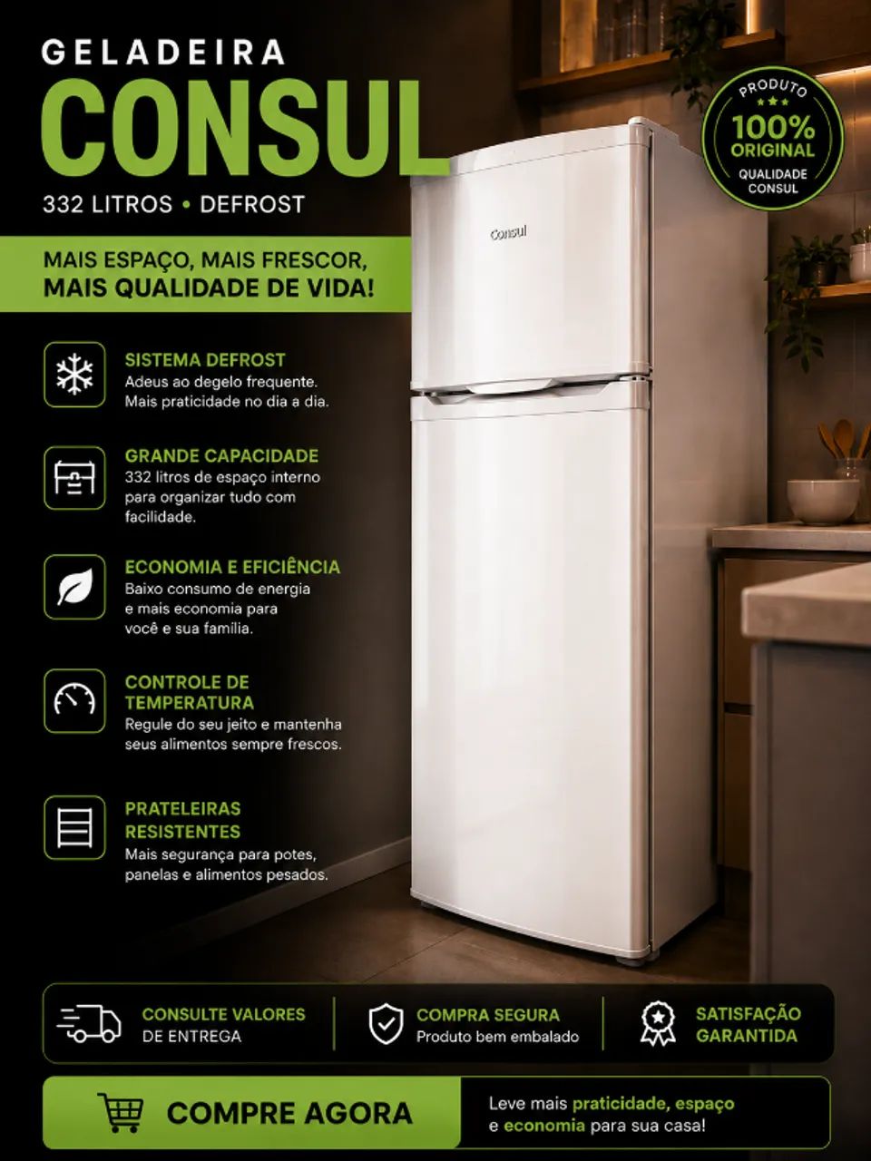 Geladeira Consul Duplex 332 litros - Nova s/ uso.