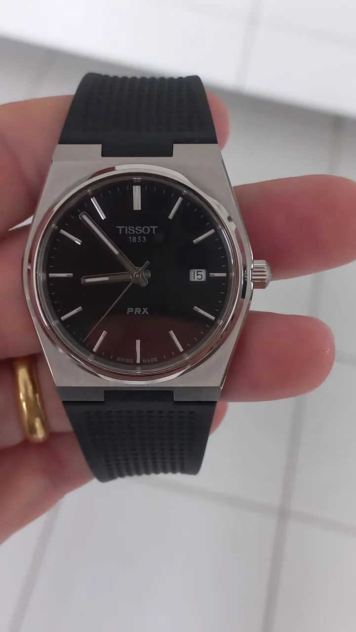 RELÓGIO TISSOT PRX( MOSTRADOR PRETO) *PULSEIRA SILICONE*
