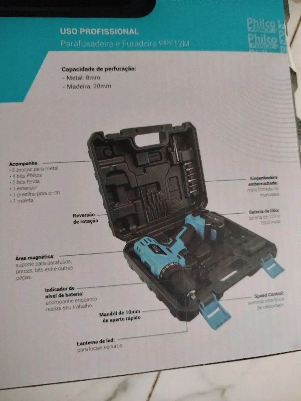 Parafusadeira e Furadeira Philco NOVA  - Foto 3