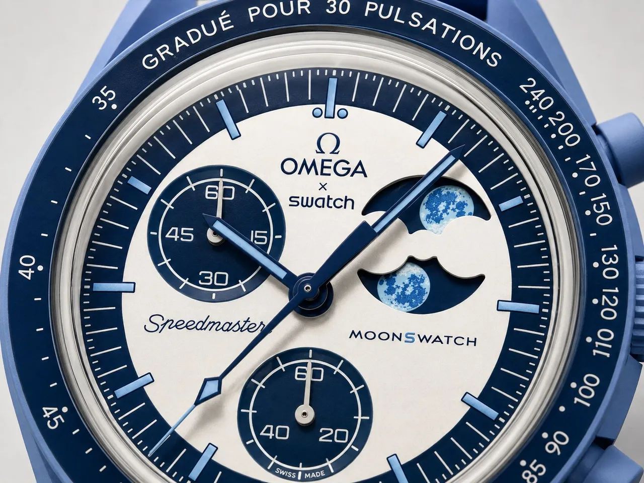 Relógio MoonSwatch Super Blue Moonphase - Foto 2