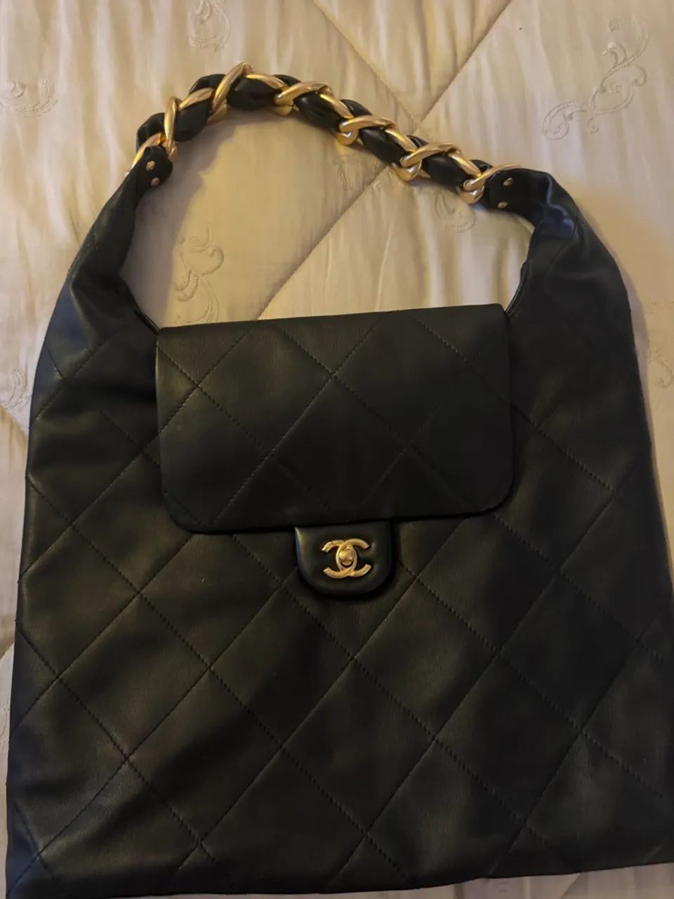 Bolsa Chanel preta grande nova lançamento 