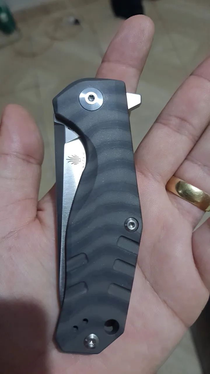 Canivete Kizer Kesmec Frame Lock Knife Flamed Titanium (3.5" Satin) Ki4461A1 - Foto 4