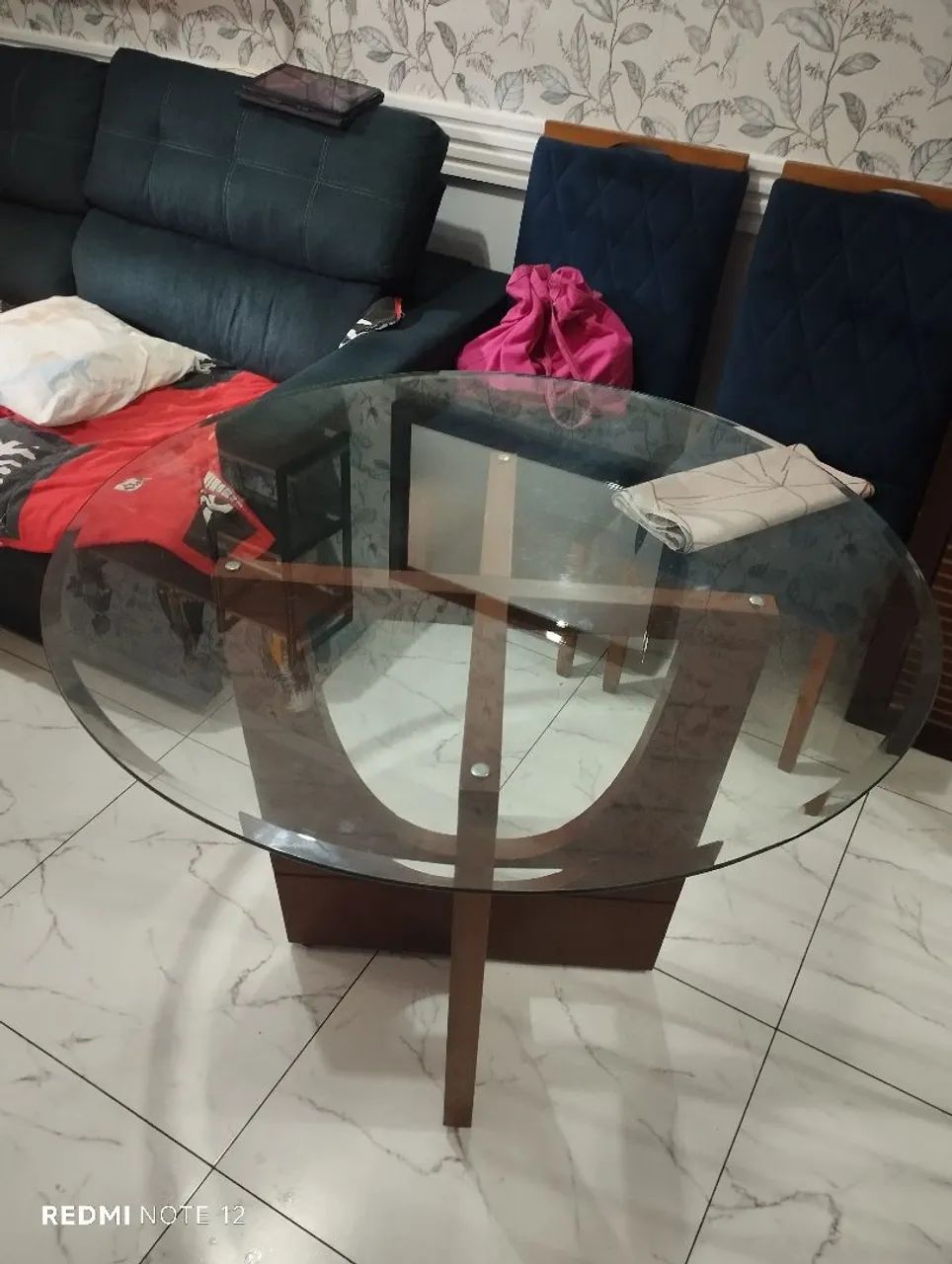 Mesa de jantar vidro e madeira  - Foto 2