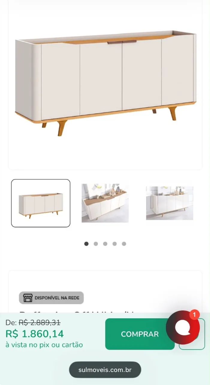 Buffet Arc 4 Portas 160Cm - Foto 5