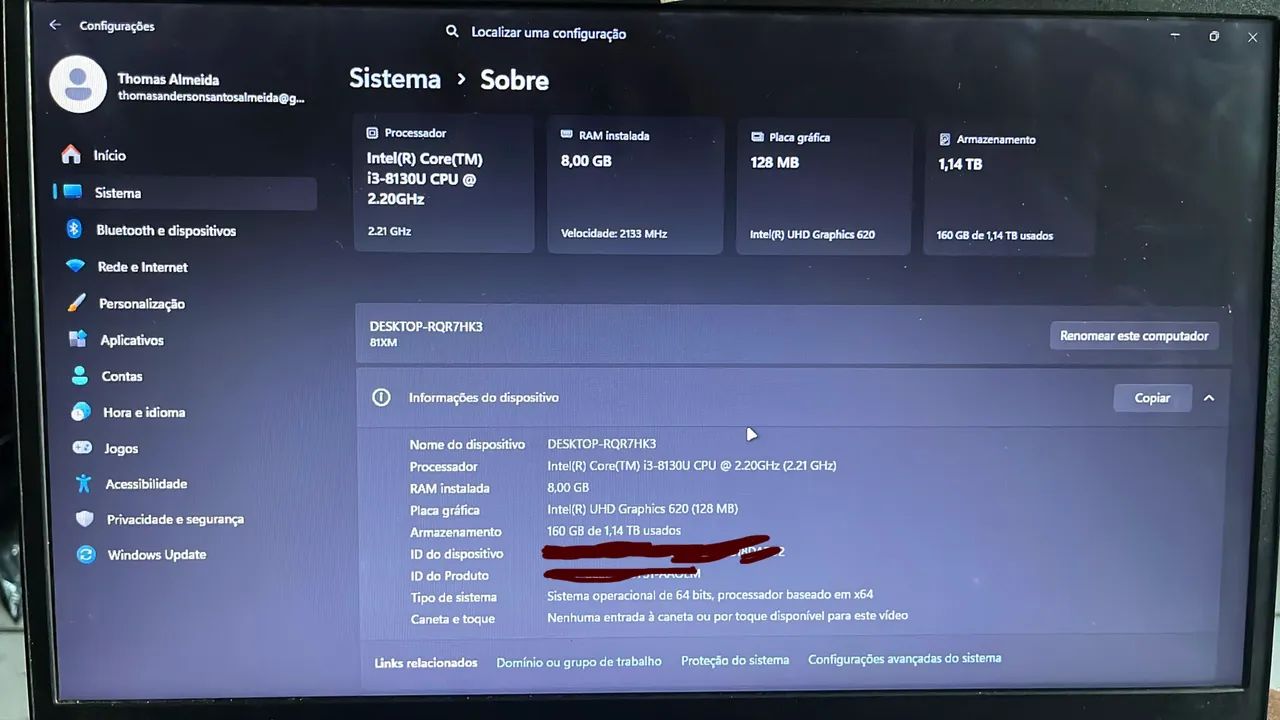Notebook Lenovo Intel Core i3-8130U 8 RAM - Foto 2