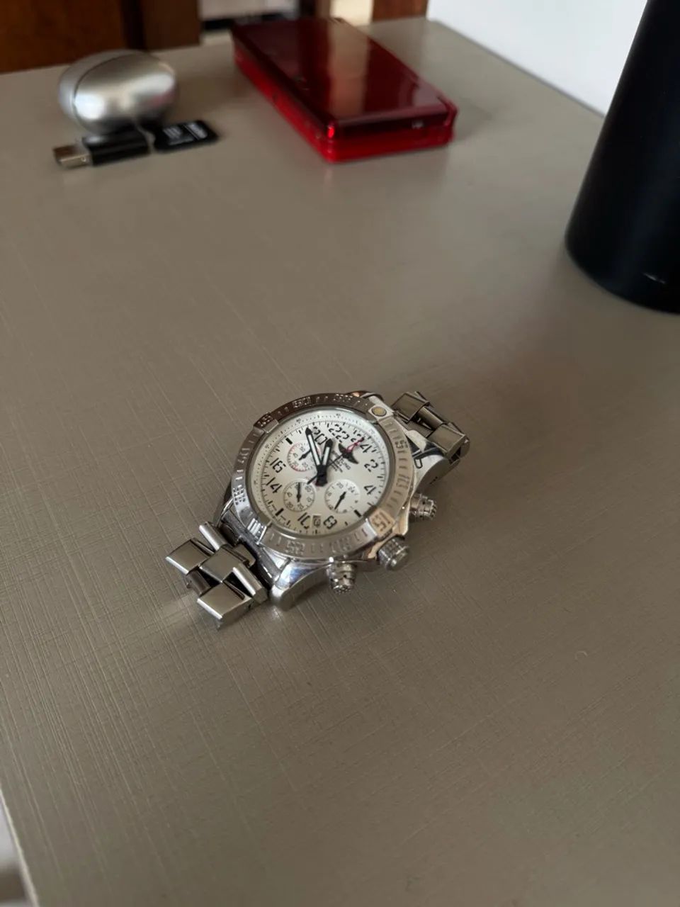 Relógio Breitling Prata com Mostrador Claro e Cronógrafo - Foto 5