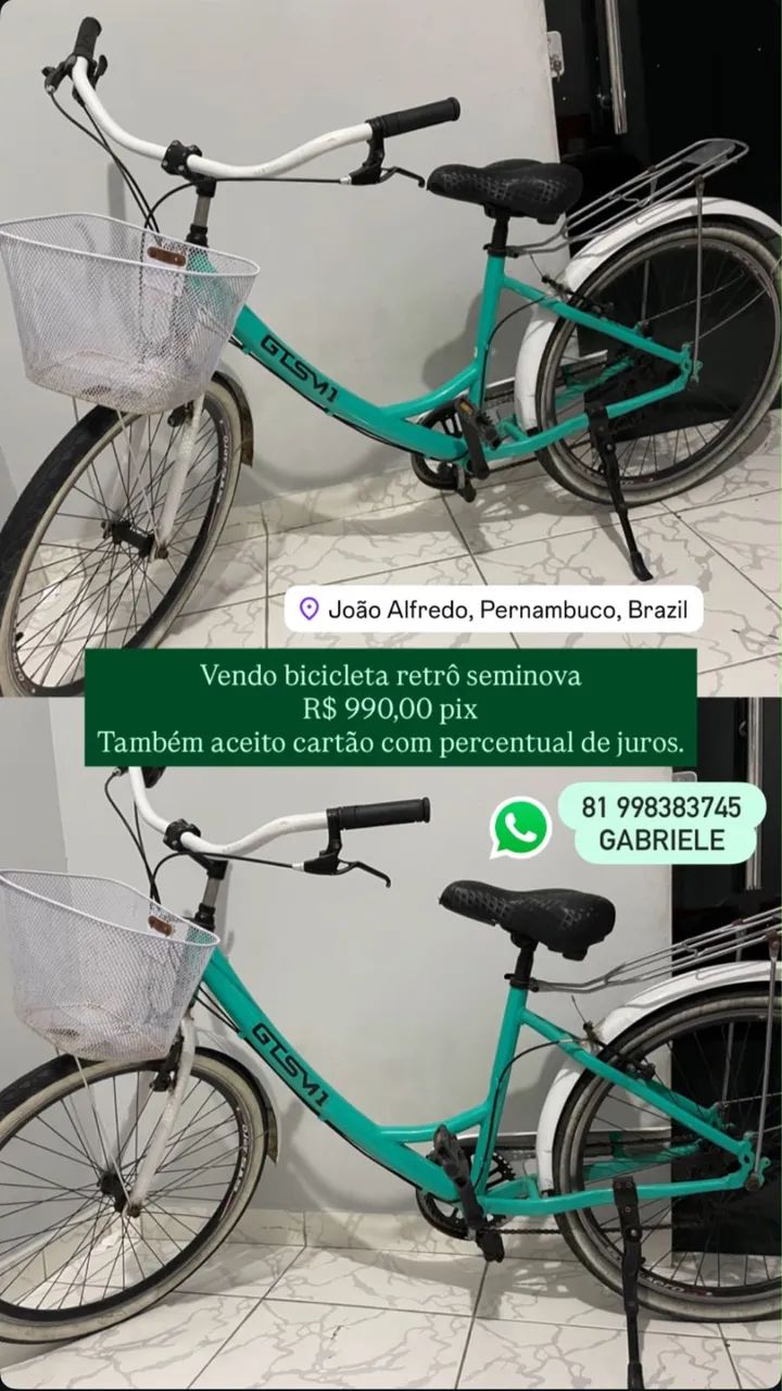 Bicicleta retrô seminova
