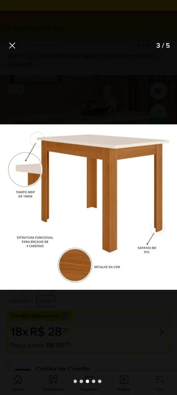 Mesa de madeira off/white - Foto 3