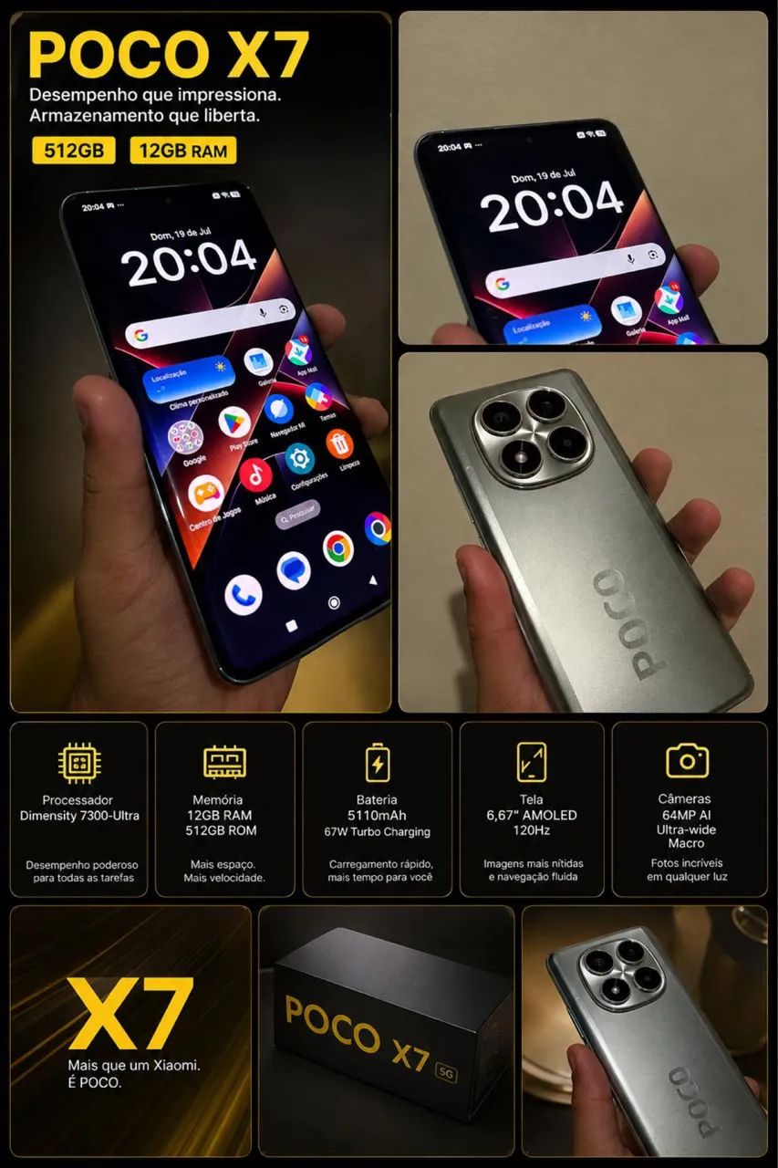 Celular  Poco x7 , aceito iPhone ?/avalio 