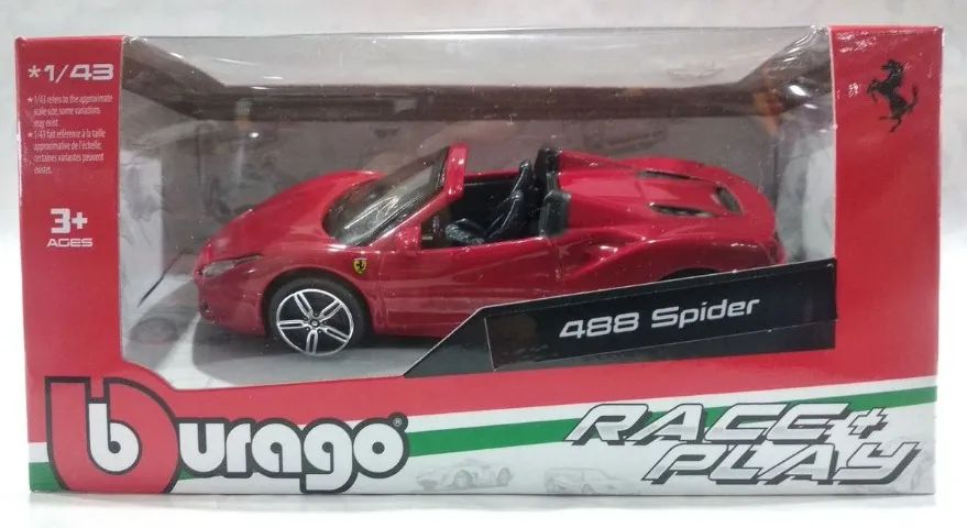 Miniatura ferrari 488 spider bburago 1:43