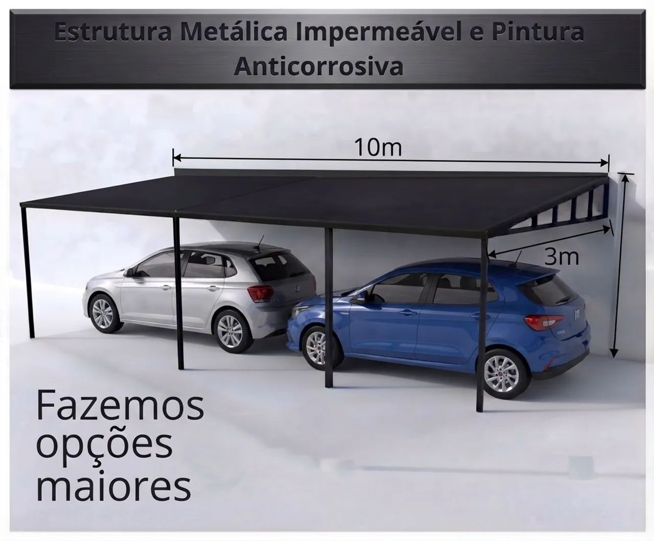 Toldo 6x3m p/ carros e áreas externas  - Foto 3