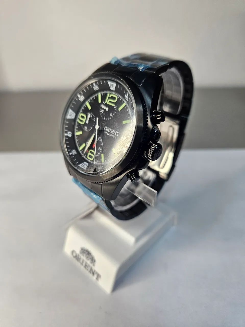 Relógio Quartz Solar Aço Preto Orient - Foto 3