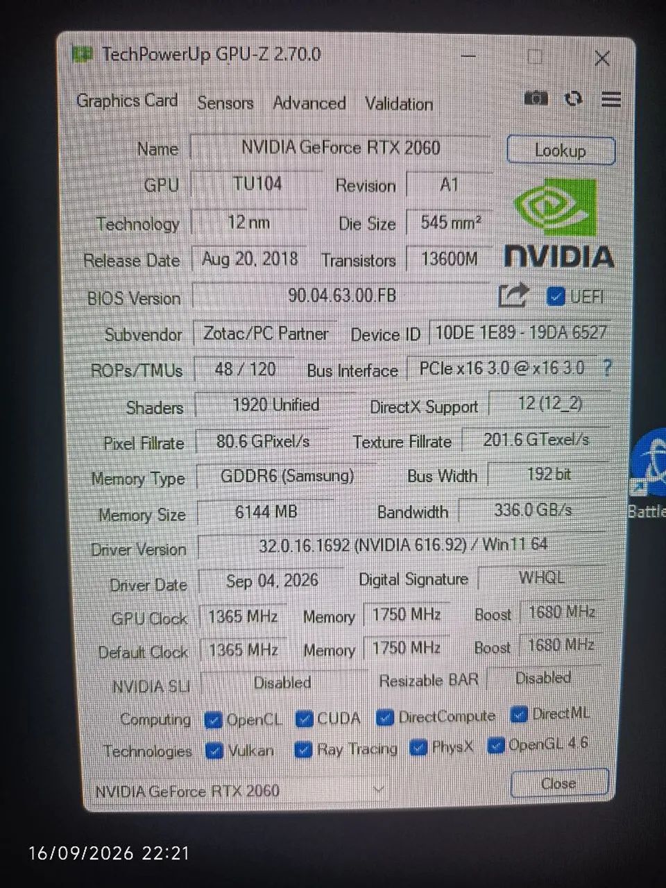 RTX 2060 Zotac 6gb - Foto 4