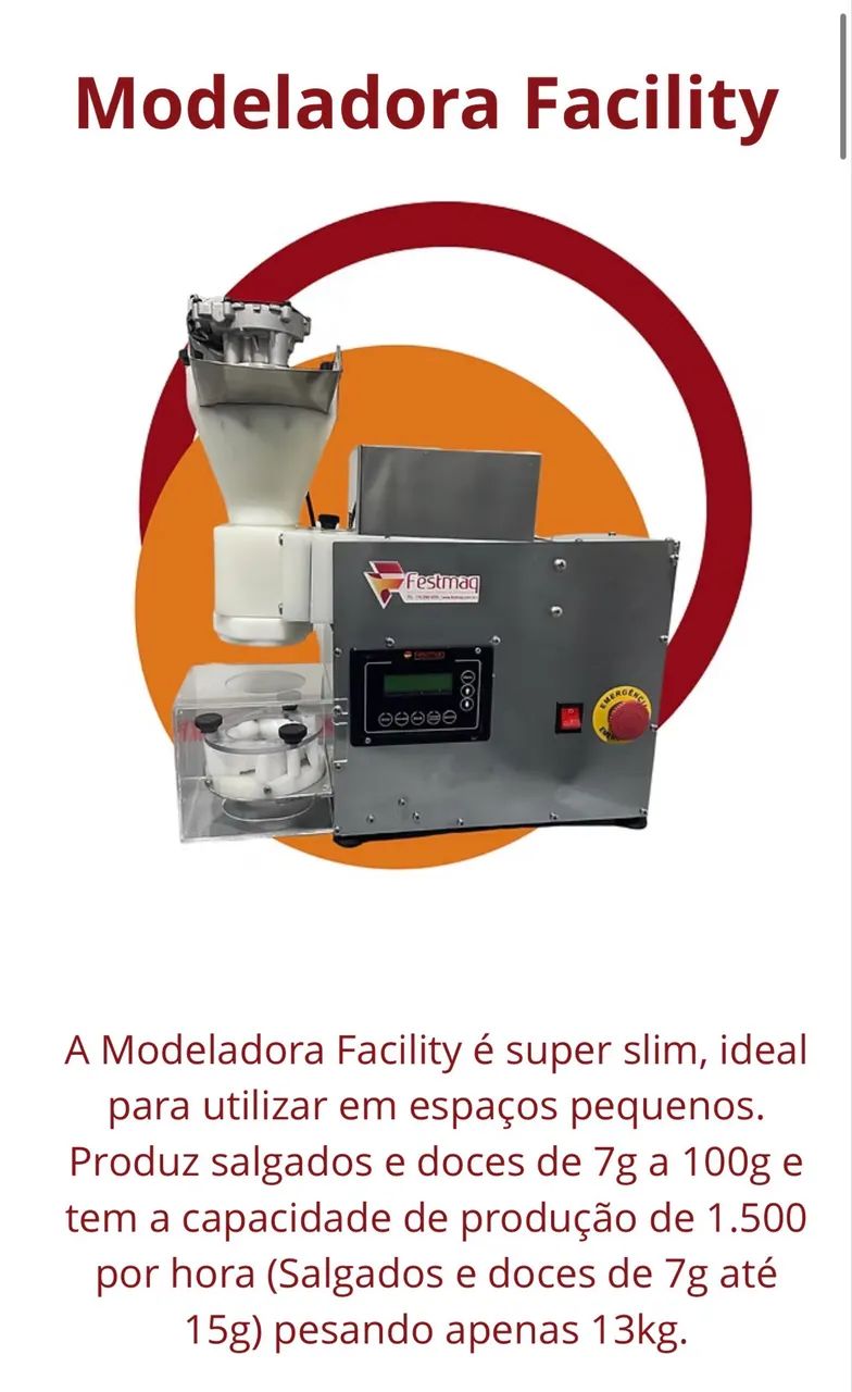 Máquina modeladora de doces e salgados 