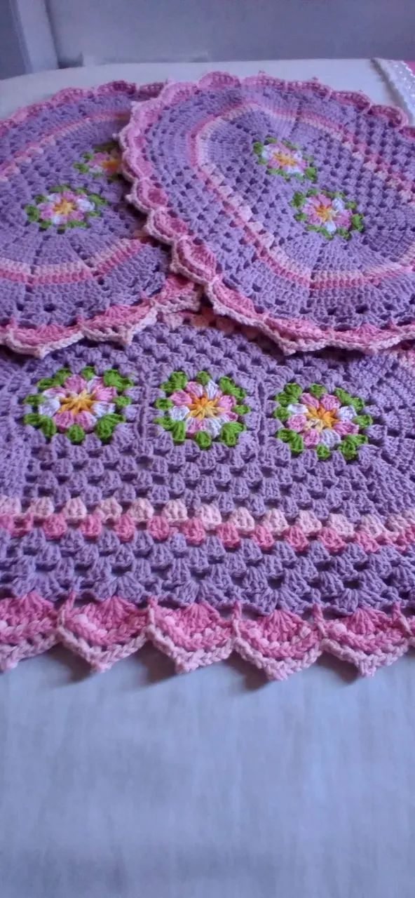 Tapetes de croche 3 peças. - Foto 4